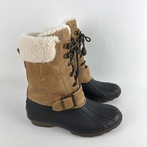 saltwater misty shearling duck boot